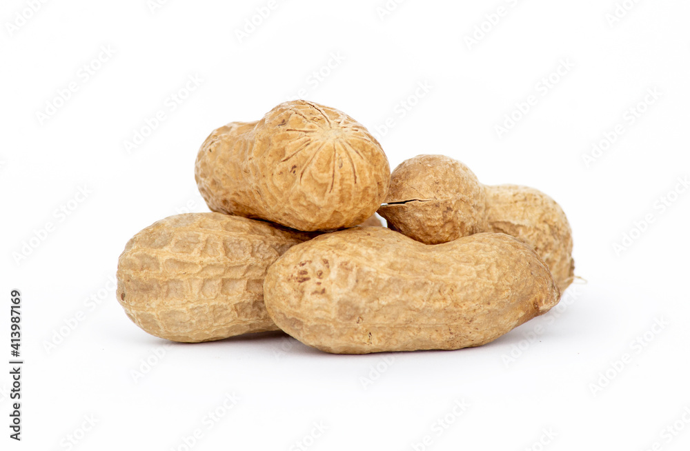 Peanuts in the shell isolated on white background Peanuts in the shell isolated on white background