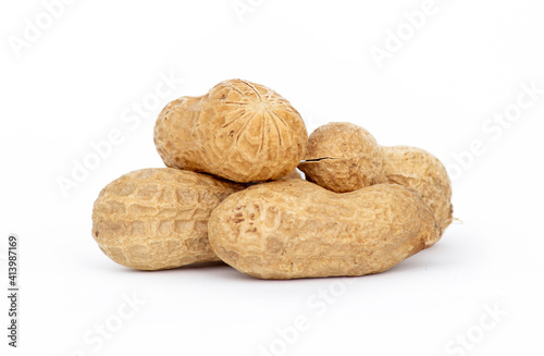 Peanuts in the shell isolated on white background