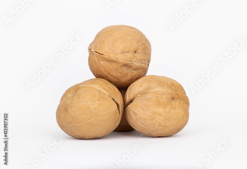 Walnuts isolated on white background