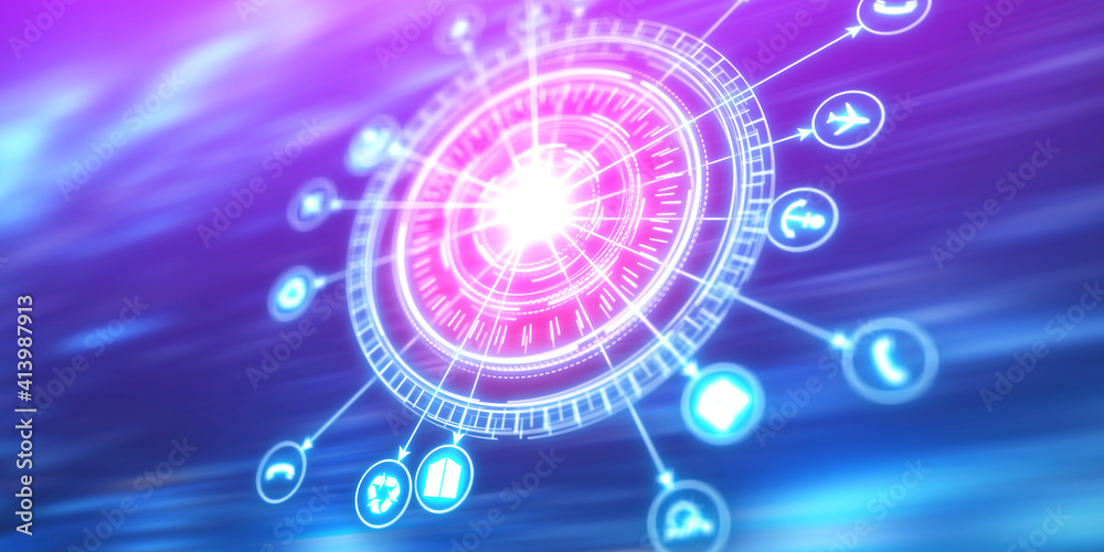 Network distribution on blue background. Communication technology and internet worldwide for business concept. Business security services Network distribution on blue background. Communication technology and internet worldwide for business concept. Business security services
