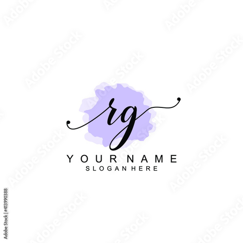 RG Initial handwriting logo template vector