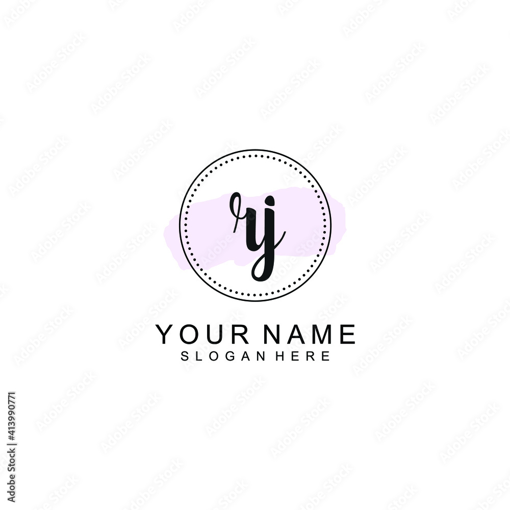 RJ Initial handwriting logo template vector RJ Initial handwriting logo template vector