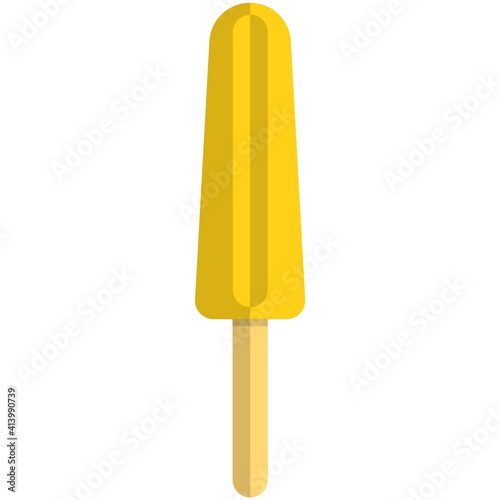 Vector yellow ice-cream dessert isolated on white