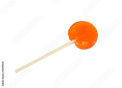 single lollipop isolated on white background