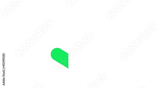 green check mark sign animation isolated on white background