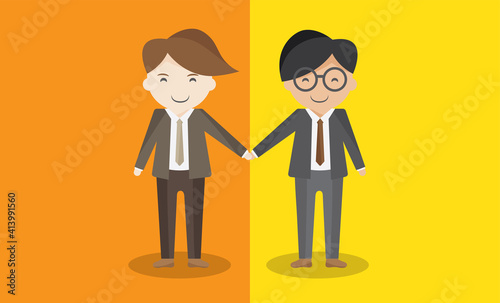 relationship cooperate between business man. shake hand together for company and partnership.
