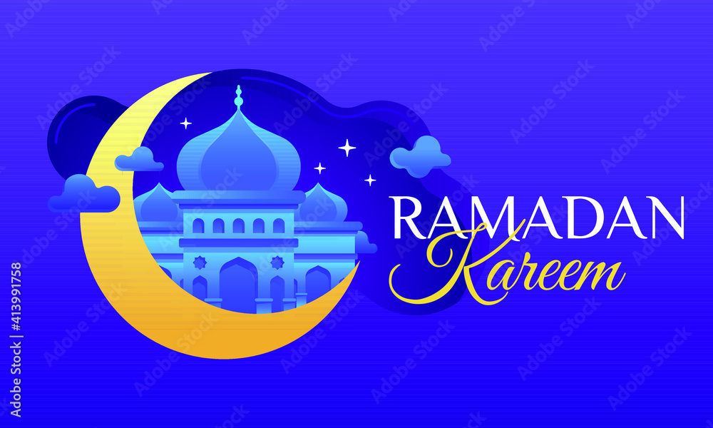 Ramadan Kareem Illustration, vector for Islamic festival for banner, poster, background, and sale background
