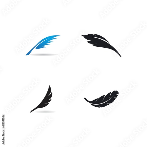 Fototapeta Naklejka Na Ścianę i Meble -  feather logo vector template
