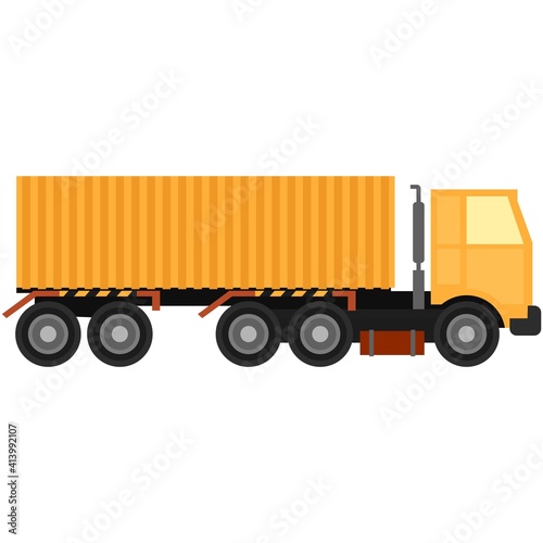 Vector semi truck van isolated on white background