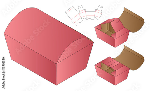 Box packaging die cut template design. 3d mock-up