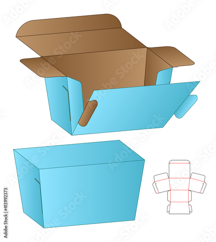 Box packaging die cut template design. 3d mock-up