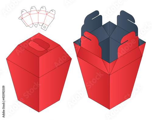 Box packaging die cut template design. 3d mock-up