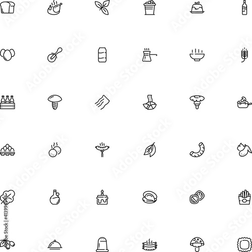 icon vector icon set such as: cock, stem, fettuccine, seafood, monochrome, salt, vanilla, korean, potato, ball, print, cardboard, holiday, engraving, tonic, leg, fry, saucepan, platter, fried, animal
