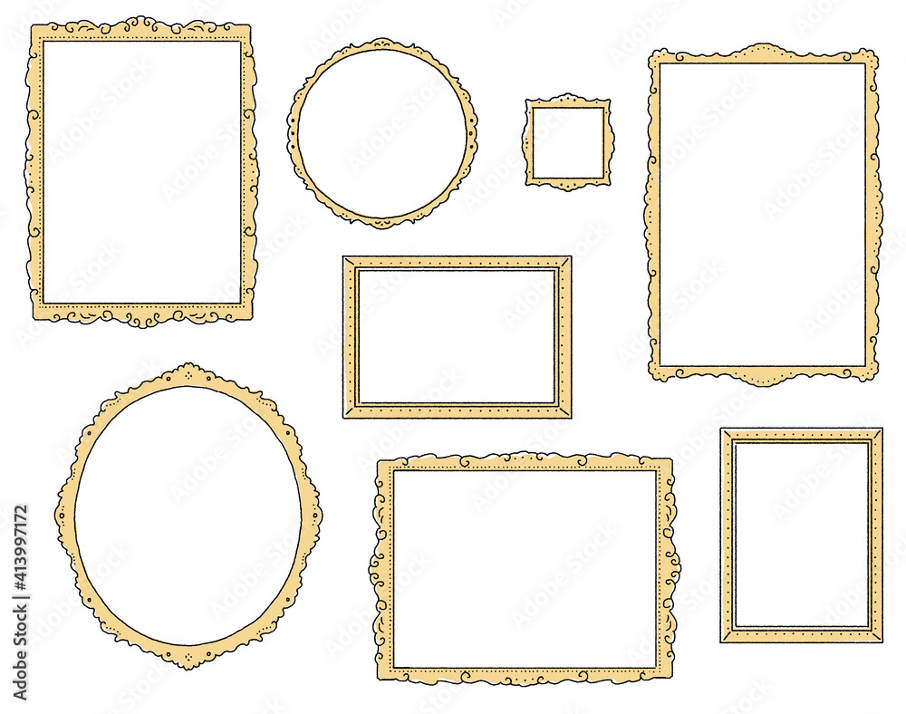 シンプルなラインの額縁のイラストセット Stock Vector Adobe Stock