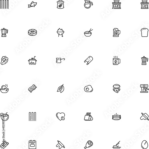 icon vector icon set such as: rigate, cocktail, pub, laurel, color, house, fruit, turkish, spare, party, poster, colored, barbeque, chocolate, fried, asparagus, garganelli, editable, capellini