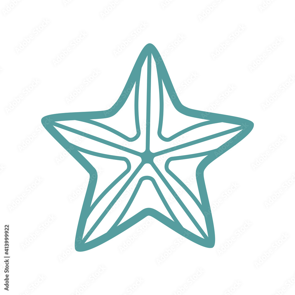 Sea starfish vector single icon, separate isolated illustration. Ocean and sea wild life. Underwater mollusk animal Sea starfish vector single icon, separate isolated illustration. Ocean and sea wild life. Underwater mollusk animal