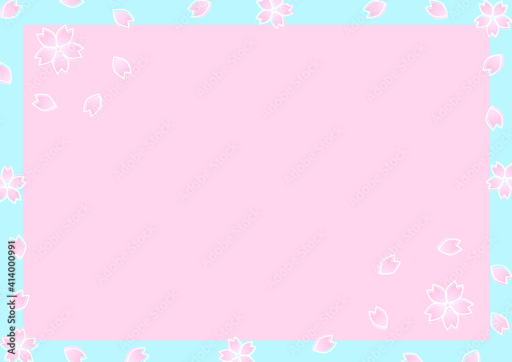 青色のフレームにピンクの背景
メッセージカードなどに!!