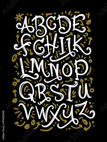 vector hand drawn chalk alphabet letter