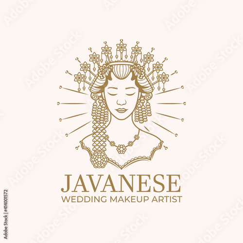 line art javanese wedding makeup artist logo