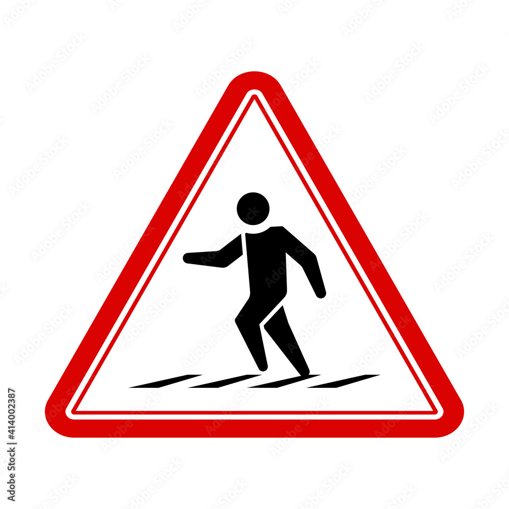 Warning crosswalk sign and symbol graphic design vector illustration Warning crosswalk sign and symbol graphic design vector illustration