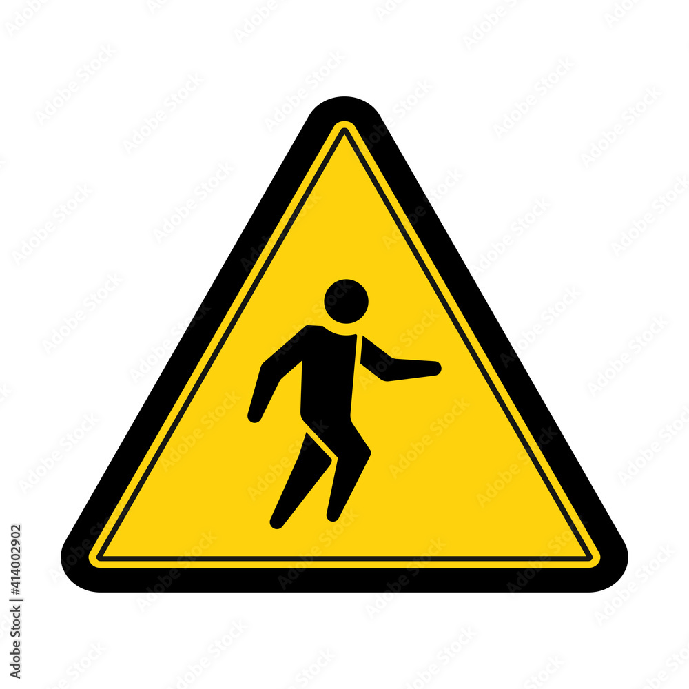 Warning pedestrian sign and symbol graphic design vector illustration Warning pedestrian sign and symbol graphic design vector illustration
