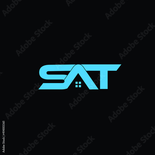 sat letter logo design 