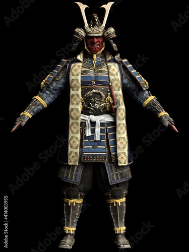 Software rendering Japanese armor samurai