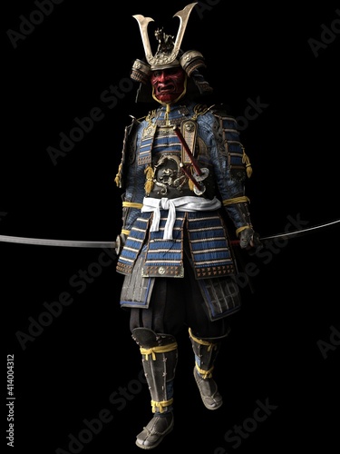 Software rendering Japanese armor samurai