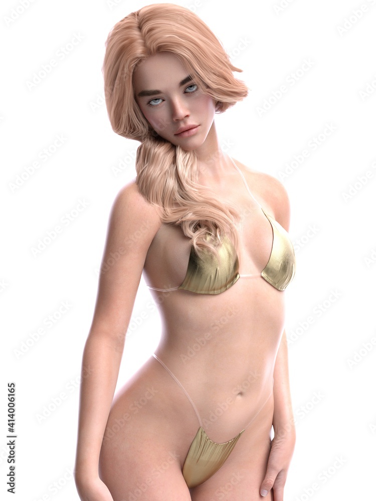 Software rendering bikini blonde dancer Software rendering bikini blonde dancer