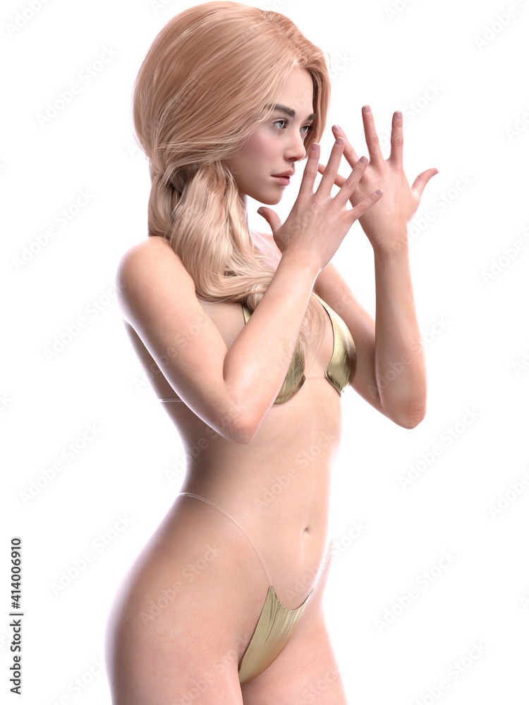 Software rendering bikini blonde dancer Software rendering bikini blonde dancer