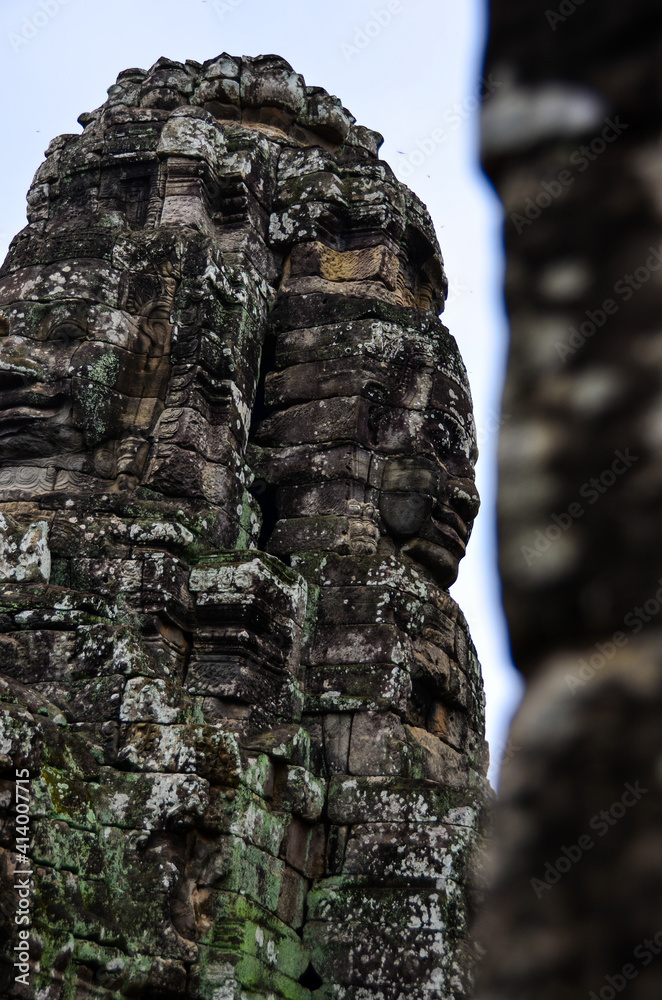 Fototapeta premium The view of Bayon temple in Siem Reap in Cambodia. Angkor complex.