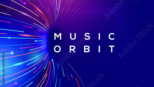 Electronic Musical Orbit lines moving in particular direction glowing and moving vibrant musical lines Vector Design