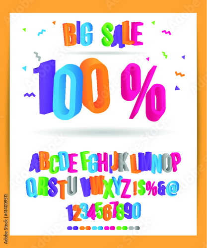 Big Sale 3D Alphabet 100  Colorful
