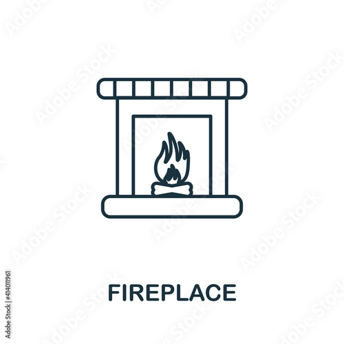 Fireplace icon. Simple illustration from furniture collection. Creative Fireplace icon for web design, templates, infographics