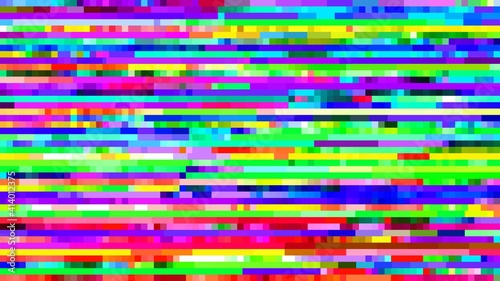 Glitch background, digital noise pixels of TV frame, vector. Glitch pattern of futuristic screen, computer, or television VHS effect, screen display interference, video signal distortion