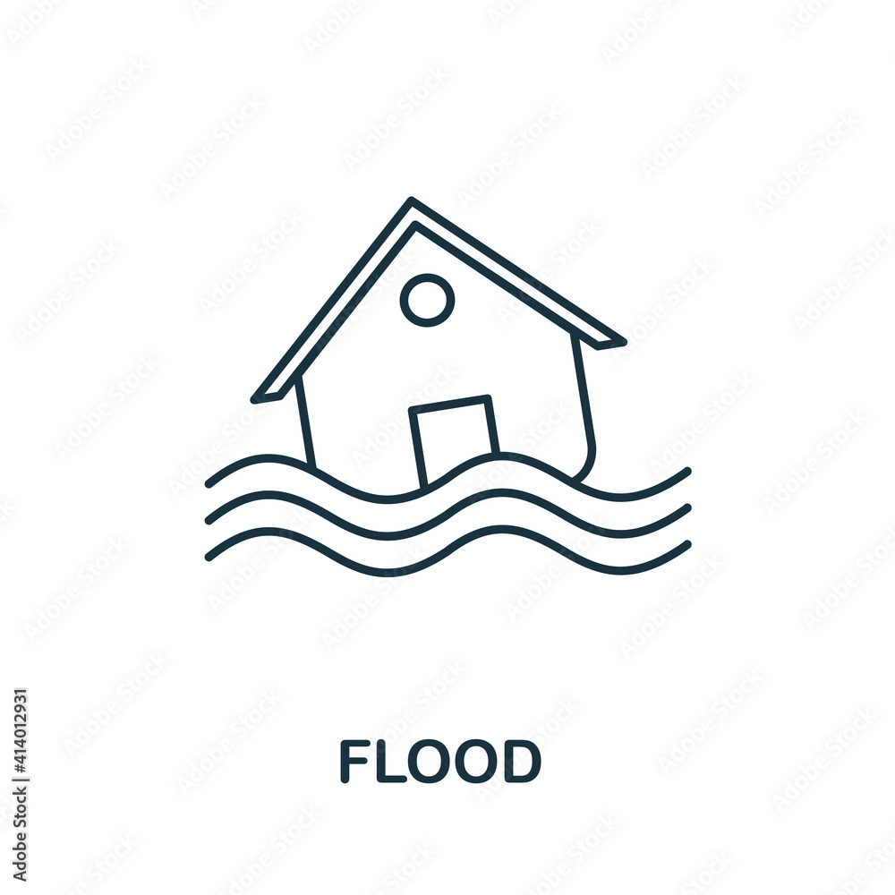Flood icon. Simple element from global warming collection. Creative Flood icon for web design, templates, infographics and more Flood icon. Simple element from global warming collection. Creative Flood icon for web design, templates, infographics and more