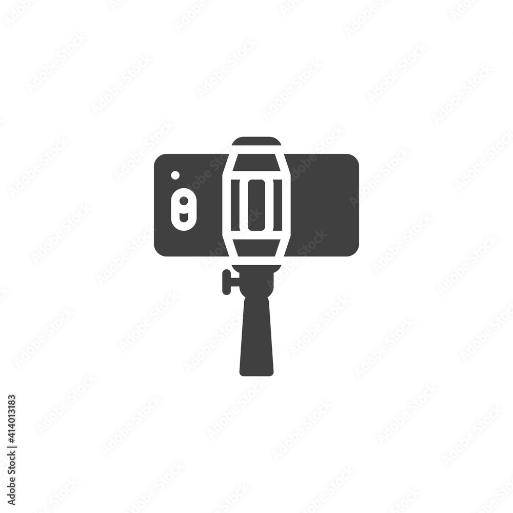 Phone selfie stick vector icon. filled flat sign for mobile concept and web design. Selfie monopod stick glyph icon. Symbol, logo illustration. Vector graphics Phone selfie stick vector icon. filled flat sign for mobile concept and web design. Selfie monopod stick glyph icon. Symbol, logo illustration. Vector graphics