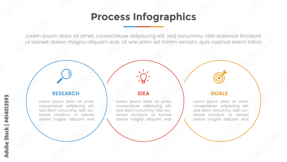 process infographic with 3 list point and circle shape and modern flat style template slide for presentation process infographic with 3 list point and circle shape and modern flat style template slide for presentation