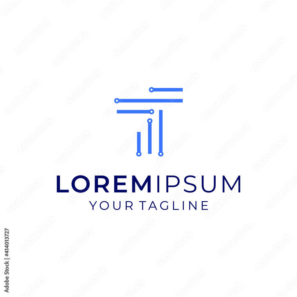 letter T technology logo vector modern simple geometric concepts letter T technology logo vector modern simple geometric concepts