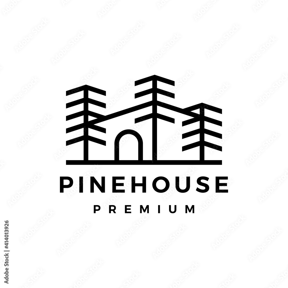 pine tree house logo vector icon illustration pine tree house logo vector icon illustration