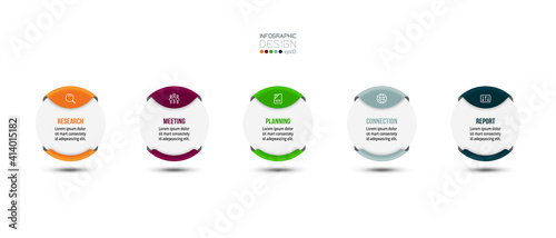 Plan work processes or presentations in a circular design that can be used for business, marketing, education, and other functions. vector infographic.