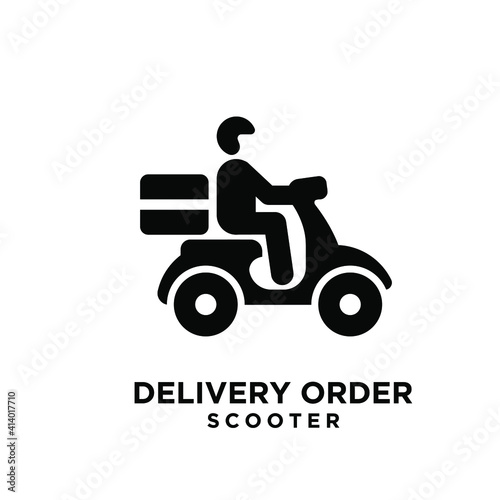 scooter delivery order logo icon design