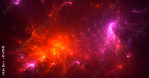 3D rendering abstract multicolor fractal light background © BetiBup33