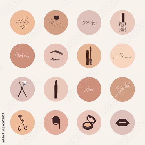 Beauty, makeup social media highlight covers