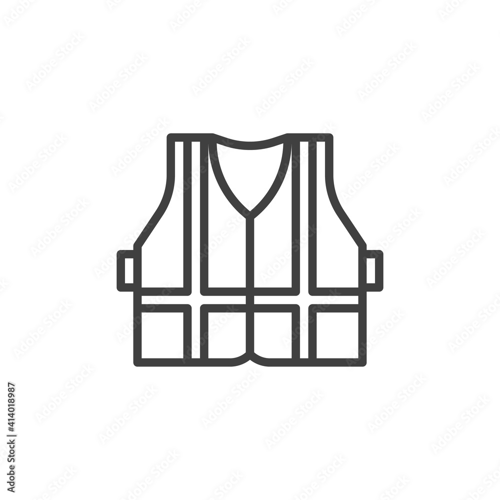 Safety vest line icon. linear style sign for mobile concept and web
