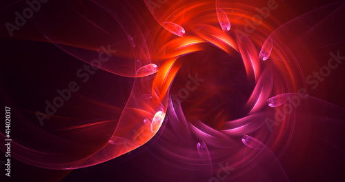 3D rendering abstract multicolor fractal light background