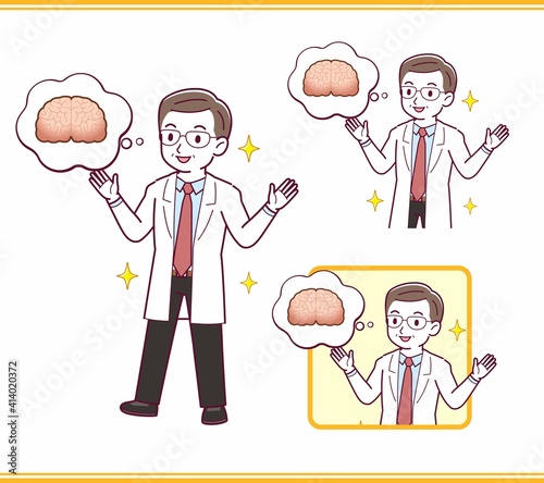 Elderly male doctor in a lab coat_I2