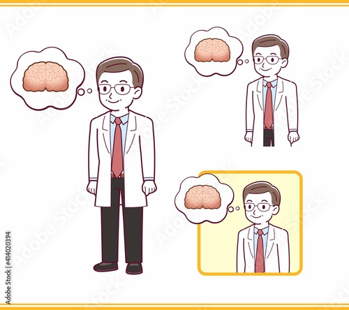 Elderly male doctor in a lab coat_I2