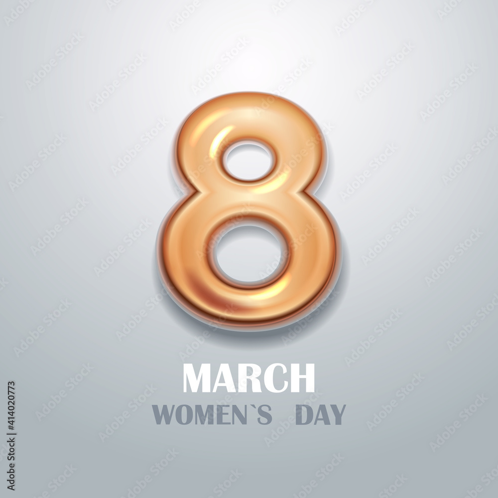 womens day 8 march holiday celebration banner flyer or greeting card with golden number eight vector illustration womens day 8 march holiday celebration banner flyer or greeting card with golden number eight vector illustration