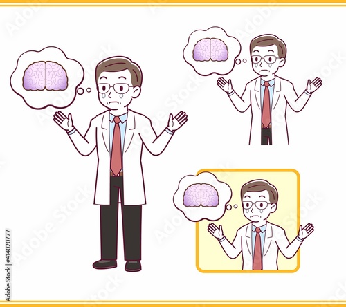 Elderly male doctor in a lab coat_I2